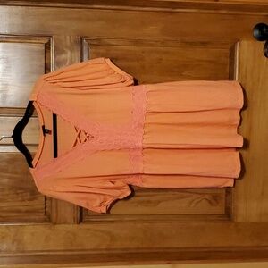 EUC Torrid Coral Babydoll Shirt Size 2X